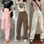 JIAN WEI STORE JEANS 女式粉色牛仔褲最新款長褲女式高腰牛仔褲