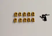 3D Crane & Truck Shackles w/Pin (Set Of 10) 150T Authentic New Cat Yellow. 1/50.
