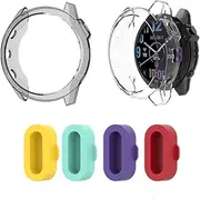 TPU Protective Case Compatible for Garmin Fenix 7X & Fenix 7X Pro and Garmin Epix Pro Gen 2 51 mm Screen Protector Cases Soft Frame Cover and Charge Dust Plug (Pack of 4+2)