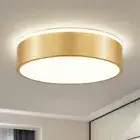 Dimmable Gold LED Flush Mount Ceiling Lights, Modern 5CCT 2700K-6000K Close t...
