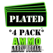 PLATED Ammo Can Labels Ammunition Case Decals 3"x1" rounded corners GRbkRD