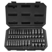 Impact Sockets Set 48pcs 6-Point 1/4" Drive Bit Ratchet Tool Kit Case