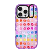 iPhone 16 Pro Impact Ring Stand Case MagSafe Compatible Rainbow Flowers