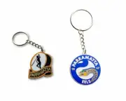 SET 2 PARRAMATTA EELS NRL HERITAGE LOGO KEYRING & MASCOT KEYRING KEY RING