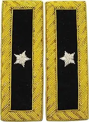 [UK EMPIRE GROUP] Civil War US Officer Shoulder Boards Brigadier General (One Star) Staff Black – Gold Bullion Embroidered | ACW Rank Insignias