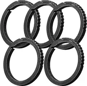 TISUR Titanium Keychain Rings, Split Side Pushing Key Rings Heavy Duty Black Key Ring For Key Chain Carabiner Dog Tag Ring, 5pcs Black Large Titanium Key Rings, Large