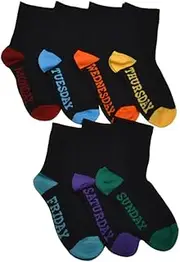 [WB SOCKS] Days of the Week boys socks Black 7 pairs per pack