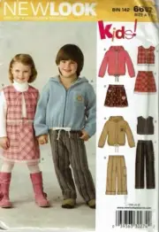 New Look Sewing Pattern 6667 Hooded Coat Pants Shirt Skirt Child Size 2-7