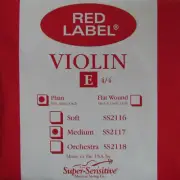 Violin String E 4/4 Medium Plain Red Label Super Sensitive SS2117 Instrument
