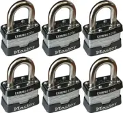 6 Commercial Master Lock Padlocks 1KA Keyed Alike with 12 keys (2 keys per lock)