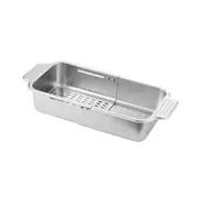 Multifunctional Kitchen Sink Drain Rack Retractable Stainless Steel Drain Basket Over the Sink Dish Silver