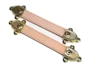 Vintage Trunk Handles Vachetta Tan Leather Camel Back Luggage