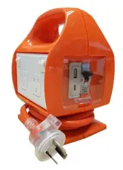 HPM WORKSITE PORTABLE POWERBOARD WITH TYPE A & C USB 10A 2400W 1.8m Cord, Orange