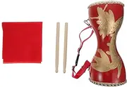 Totority Professional Hand Drum Dragon Pattern 12cm/14cm Auspicious Cowhide Waist Drum Perfect Present for Percussion Enthusiasts