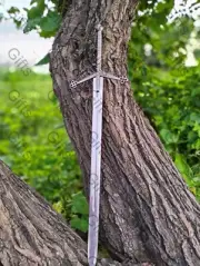 Scottish Claymore Sword Handmade Medieval Battle Viking Christmas Gift w Sheath