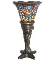 Meyda Tiffany 244875 Tiffany Peacock Feather 16" Tall Buffet - MultiColor
