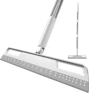 Multifunction Magic Broom, Extended Indoor Broom Detachable,3-in-1 Sweeper Removing Dust Liquid Hair, Adjustable Floor Squeegee Glass Wiper for Windows, Pet Hair Remover，Gray