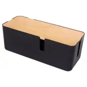 5X(Cable Management Box with Bamboo Lid Small Cable Organizer Box for2564