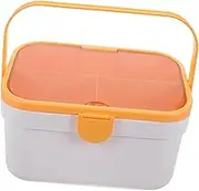 Outanaya Plastic Medical Container Portable Double-Layer Medicine Storage Box Large Capacity Organizer for Home Use