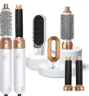 5 In 1 Styler,airwrap Styler With Hot Brush Dryer,straighteners Wrapper (white Gold)