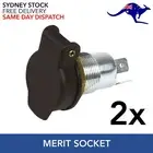 Merit (Hella) Socket Flush Panel Mount 12V 12 Volt Power Bike Caravan Fridge x2