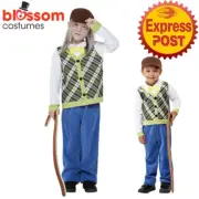 CK1880 Old Man Toddler Grandpa Costume Boys Kids Child 100 Days Book Week + Cane