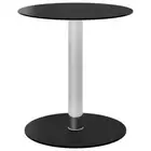 Round Side Coffee Table 40cm Tempered Glass Tabletop Black/Transparent Modern