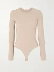 [Valentino Garavani] Valentino Garavani - Stretch-jersey Bodysuit - Sand - x small x small Neutrals