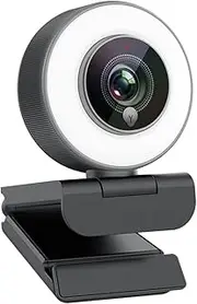 Streaming 1080P Webcam, Web Cam with Adjustable Ring Fill Light/Fast autofocus Web Camera for Xbox Gamer Facebook YouTube Streamer Compatible with Windows 10 Skype Mac