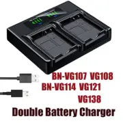 Dual Battery Charger For JVC BN-VG107 VG108 VG114 VG121 VG138 Everio GZ-E10 E100