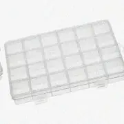 "CrystalGrid Organizer: 24-Compartment Clear Storage Box for Beads, Jewelry, DIY