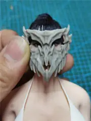 1/6 Male Head Sculpt Unpainted Shaman Mask Masquerade For 12in Figure Art Props