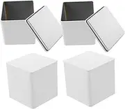 VERDANVERSE 4pcs Small Tinplate Storage Containers Airtight Canisters for Tea Coffee Sugar Candy Versatile Storage for Kitchen Travel Stylish Design
