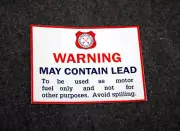 Atlantic"Lead Warning" self-adhesive vinyl sticker for petrol bowser / pump