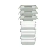 3pc LocknLock Nestopia 500ml Rectangular Container Storage Set Clear/Green