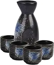 Alipis 1Set Japanese Sake Set Decorative Sake Jar Portable Wine Cups Sake Cups Liquor Kettle Elegant Design for Home Enjoyment