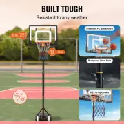 Adjustable Portable Basketball Hoop Set 5 to 7 ft Height 32 Inch Backboard for