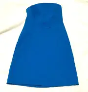 BONGO, Junior Girls Strapless Solid Blue Pencil Mini Fitted Dress, Small