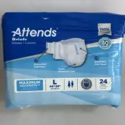 Attends Briefs Size L 44”-58” Maximum Absorbency 24 Ct