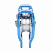 (Blue)30KN Dual Pulley Zip Line Rescue Cable Trolley Outdoor Rock Climbing WT