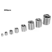 200pcs 304 Stainless Steel Thread Insert M3-M12 Inner Thread Insert Assorted