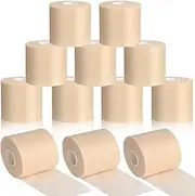 Foam Sport Underwrap, 12 Rolls Non-Adhesive Sport Pre-Wrap Tape for Athletic Ankles Wrist Knees (Skin Color)