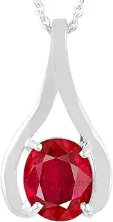 [Akshita gems] 100% Certified 6.25 Ratti Deluxe Quality Natural Natural Ruby Manik Ashtadhatu Silver Plated Pendant/Locket Gemstone by Lab Certified(Top AAA+) Quality, Loose Gemstone, Ruby