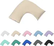 100% Cotton 300TC V Shape/U Shape/Boomerang/Tri Pillowcase/Maternity Support - Percale - Envelope Style Machine Washable (Linen)