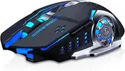Thunder Wolf Q13 Charging Mute Wireless Mouse Gaming Business Luminous Mechanical Mouse Cross-Border [Q13 Dual Mode] Technology Black