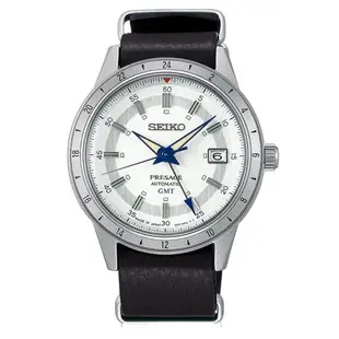 【SEIKO】精工 Presage 110週年限量 GMT SSK015J1 皮錶帶 機械男錶 4R34-00E0J 銀白 40.8mm