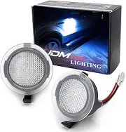 iJDMTOY Ultra Blue LED Under Side Mirror Puddle Lights Compatible with Ford F150 Raptor Edge Explorer Flex, Lincoln Navigator Mark LT MKX etc. (Powered by 18 pcs White SMD LED Lights)