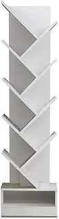 Artiss Bookshelf, 9 Tier Shelf Corner Wall Shelves Display Cabinet Bookcase Storage Rack Home Living Room Bedroom Office Furniture, 15mm Thick Particle Board Natural