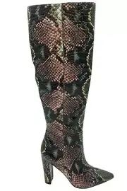 Sam Edelman Snake-Print Pointed-Toe Tall-Shaft Boots Wintergree