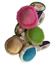 (4) Loopies catnip French Cookie cat toy Macaroon COLORS VARY play chase Swag